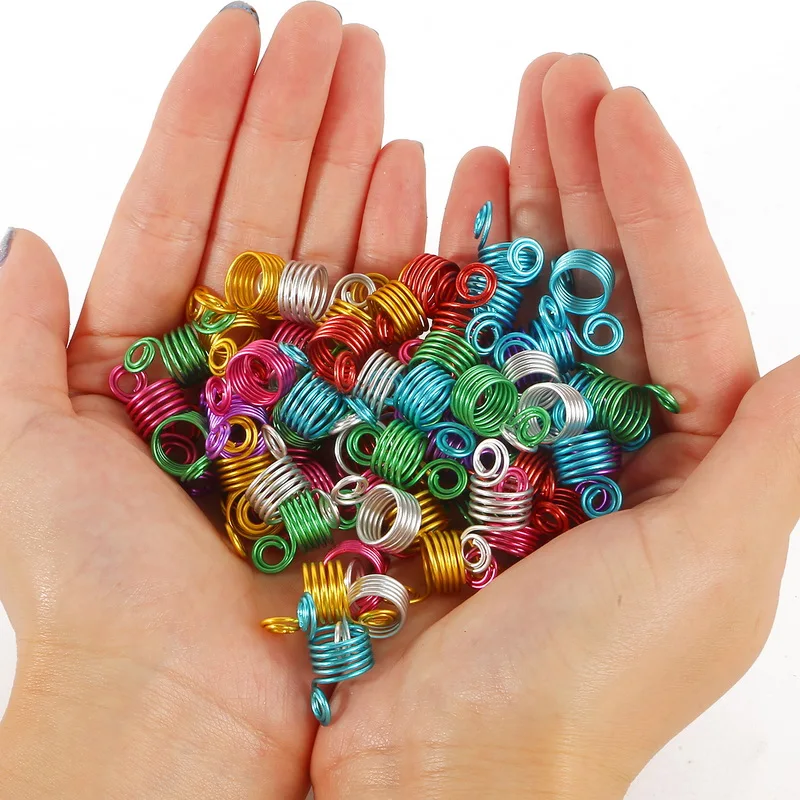 

Hot Sale 20pcs/lot Hair Braid Dreadlock Beads Cuffs Clips Braid Spiral Braid Hair Extension for Accessories Wholesale