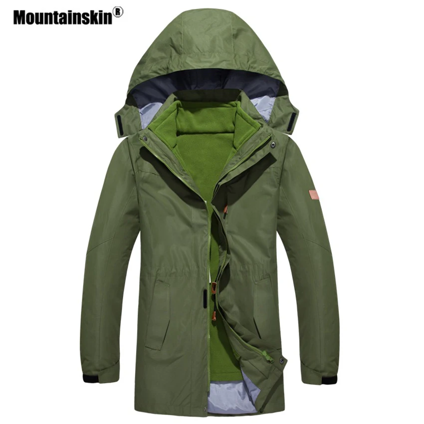 Mountainskin الرجال النساء 3 في 1 الشتاء 2 قطعة الصوف الدافئة سترة في الهواء الطلق الرياضة سترة واقية المشي لمسافات طويلة التخييم التزلج معاطف VA320