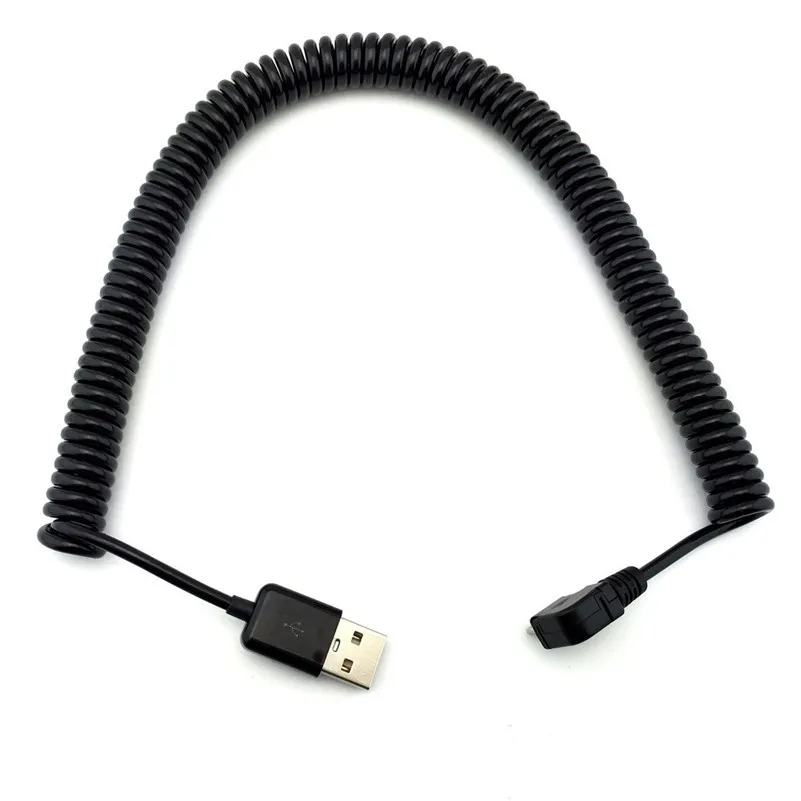 1 м 3 м Micro USB кабель мужской 90 градусов угловой локоть к USB Мужской пружинный спиральный выдвижной растягивающийся кабель для быстрой зарядки данных шнур