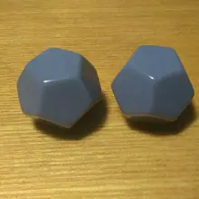 Free shipping 2pcs 12-sided grey color blank dice can be written by marker pen for boardgame and other game accessories