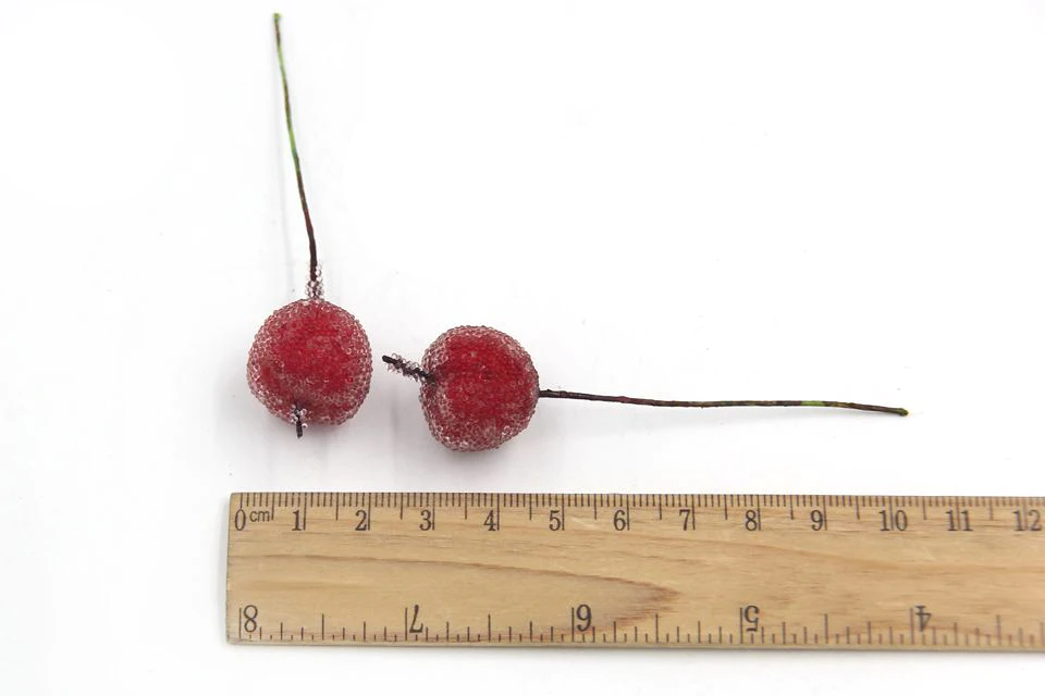 FGHK 12 Pi/èces Baies en Verre Artificiel Fruits Cerise Rouge en Plastique Fruits pour La D/écoration De Mariage /À La Maison Faux Fraise Fleur De M/ûrier
