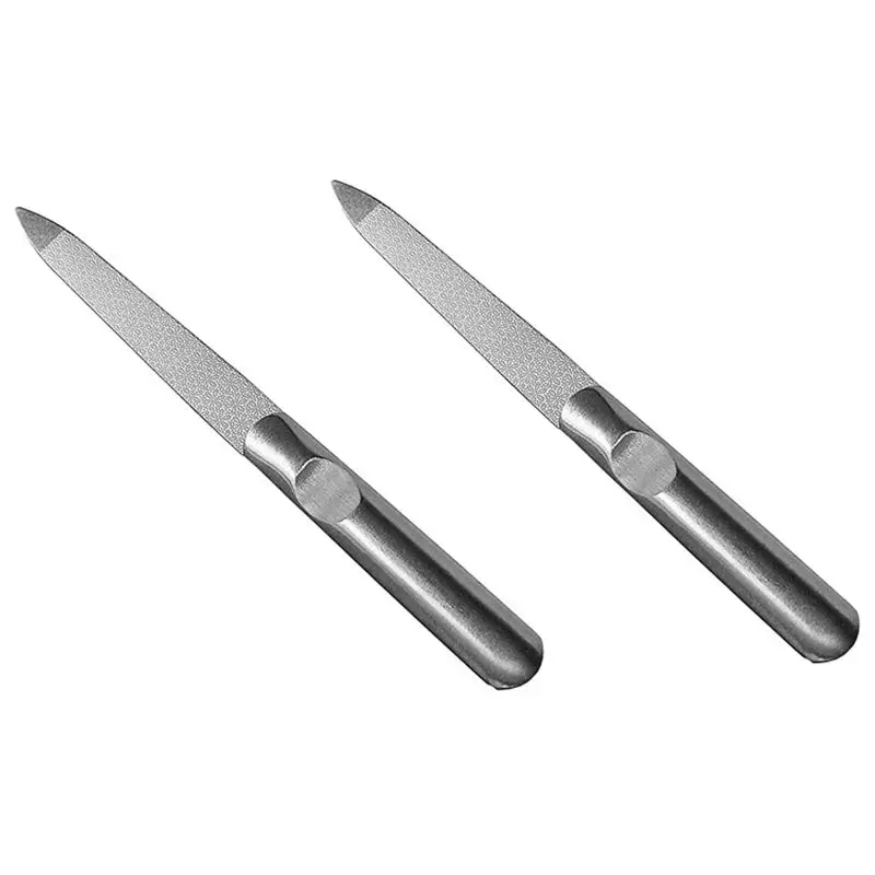 

2PCS Stainless Steel Nail File Double-sided Matte Armor Beauty tools Nail Rubbing Corrosion Armor Nail Tool