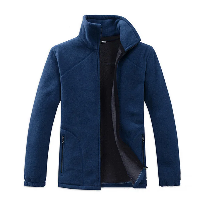 Горные весенние полярные мужские флисовые ветровки, уличные теплые флисовые куртки, походные мужские спортивные пальто VA228 - Цвет: Blue
