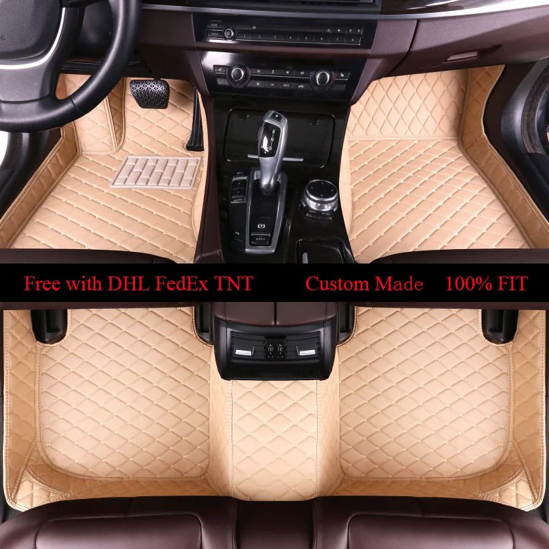 

OLPAY Leather Car Floor Mat For Toyota 4Runner Rav4 Prius Avensis Camry 2006-2014 2015 2016 2017 Custom Foot Pad Carpet Cover