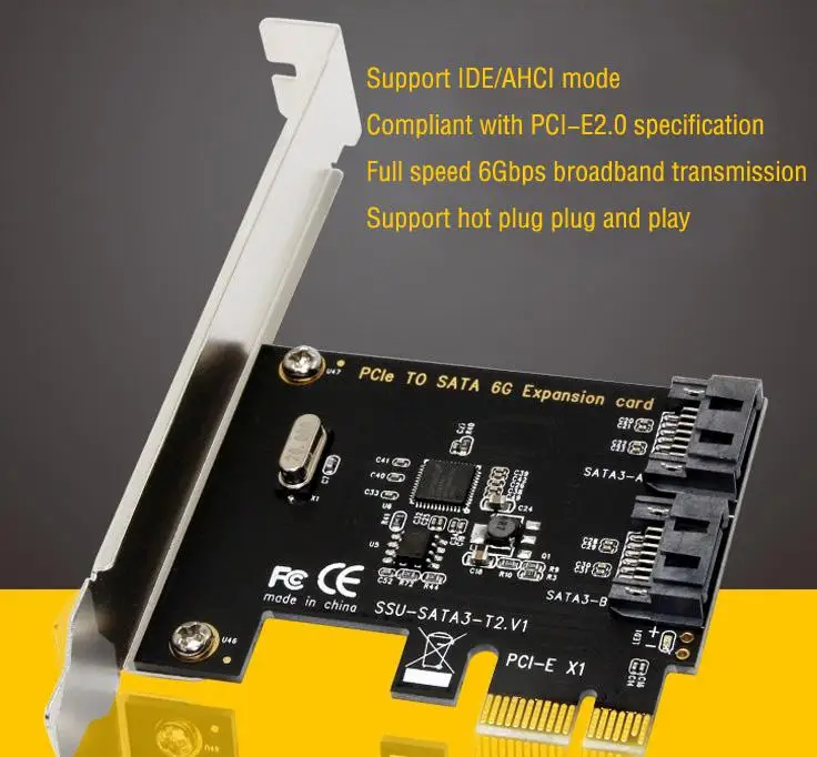 Плата расширения BEESCLOVER PCI e Express на SATA 8/10 III 2 порта|Платы расширения| |