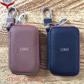 

KUNBABY 10pcs/lot Genunie Leather Car Key Case Cover Key Holder Key Wallet for All Car Brands Free Shipping