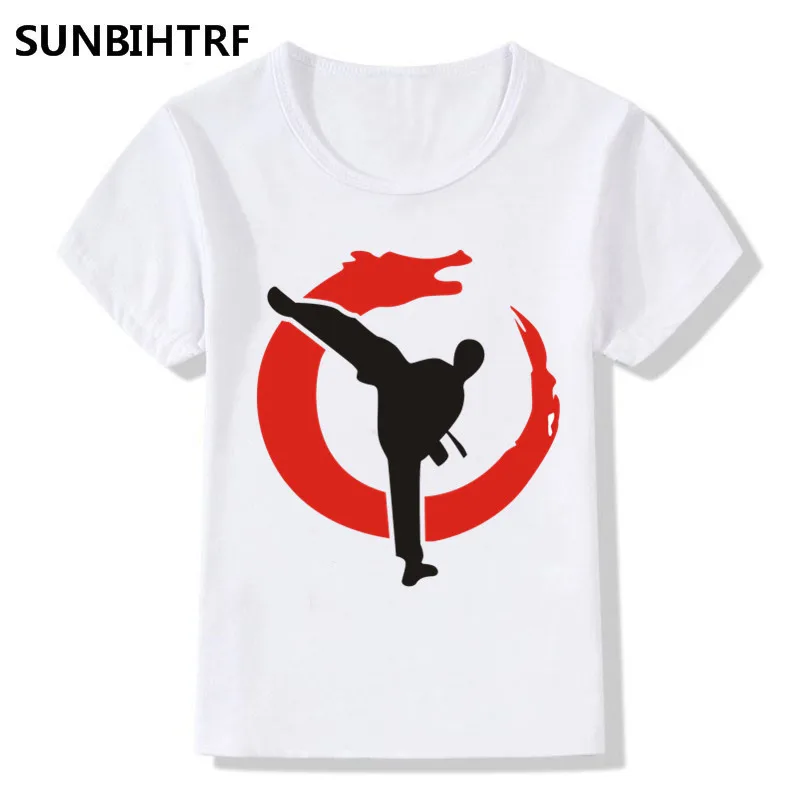 

2018 Children Cool Taekwondo Print Cool T-Shirts For Big Girls Boys Summer Tops Kids Short Sleeve Clothes Baby T shirt
