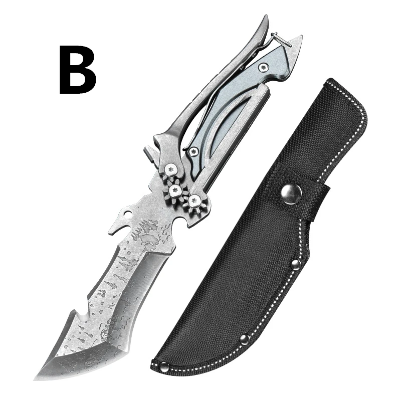 Stonewash стали фиксированным лезвием Прямой нож открытый портативный кемпинг охотничьи ножи многофункциональный Edc нож Садовые инструменты