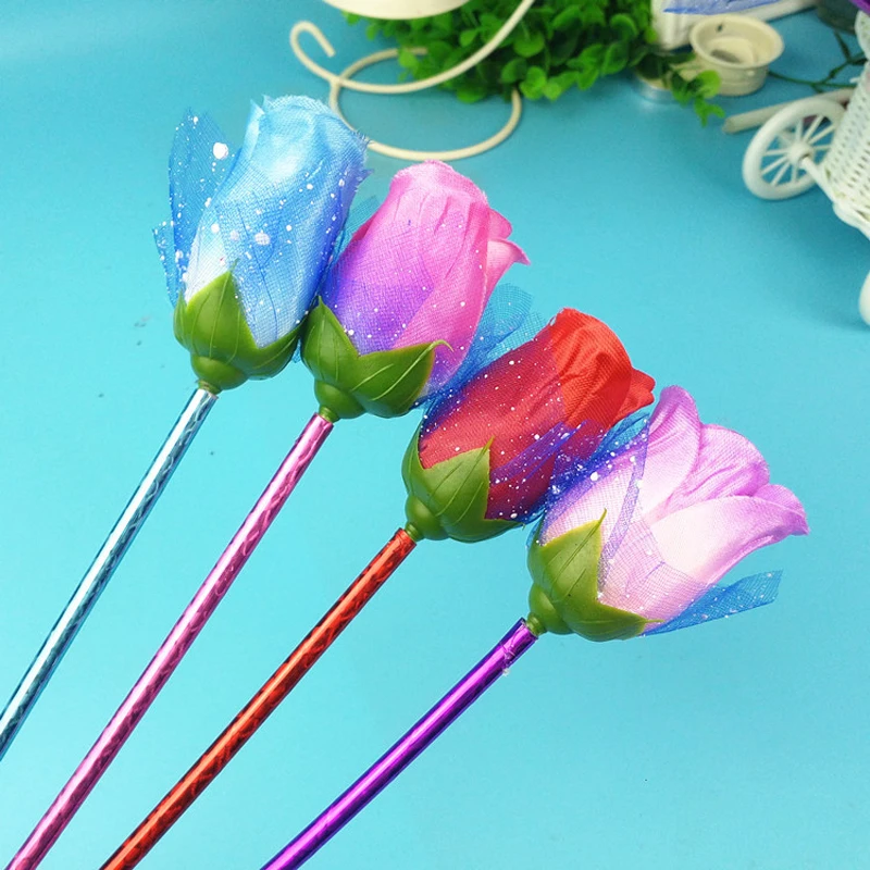 

5pcs/lot 0.5mm Novelty Rose Flower Shape Ballpoint Pen Kids Student Praize Gifts School Stationery Writing Supplies Home Decor