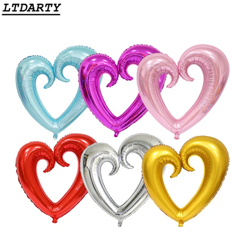 

43 inches Love Flower Hollow Heart Shape Festive Balloons for Couples Romantic Weeding Decoration Birthday Party Foil Balloons