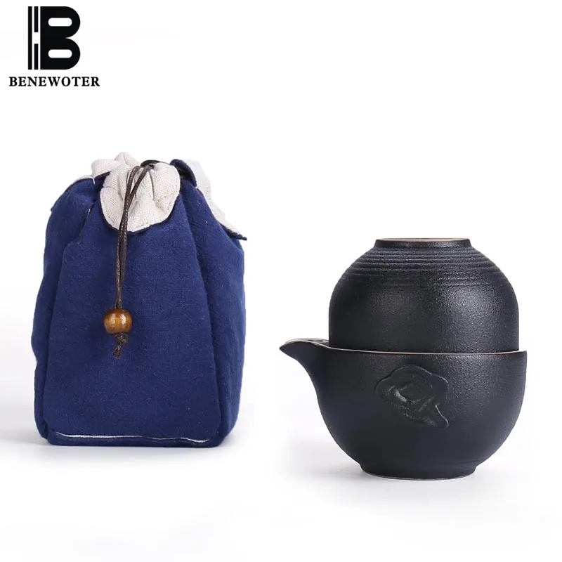 Black Zen Wind Quick Cup 1Teapot 2 Cups Glaze Ceramic Coarse Pottery Kung Fu Tea Set Outdoor Camp Travel Office Teapot Teacup Black Zen Wind Quick Cup 1Teapot 2 Cups Glaze Ceramic Coarse Pottery Kung Fu Tea Set Outdoor Camp Travel Office Teapot Teacup