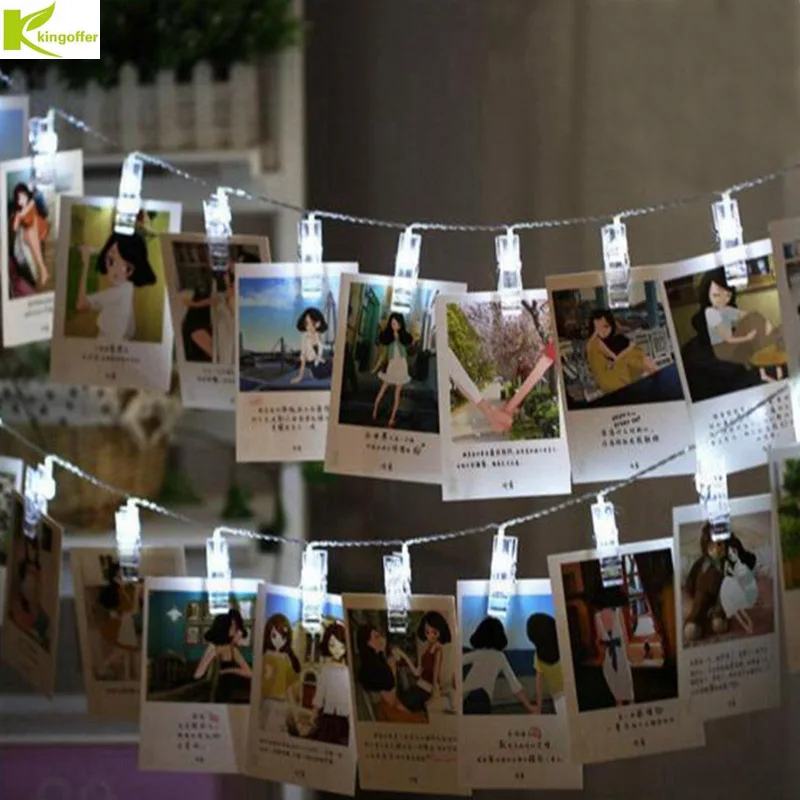 

1M/2M/4M 10/20/40 Led Photo Holder Clip String Lights AA Battery Christmas New Year Party Holiday Wedding Home Decoration Lamp