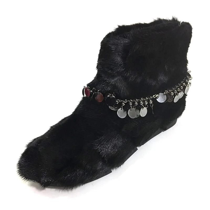 

Women Boots Luxury Natural Fur Warm Winter Boots Fashion Women Shoes Ankle Boots For Women Botas Mujer Plush Insole Snow Boots
