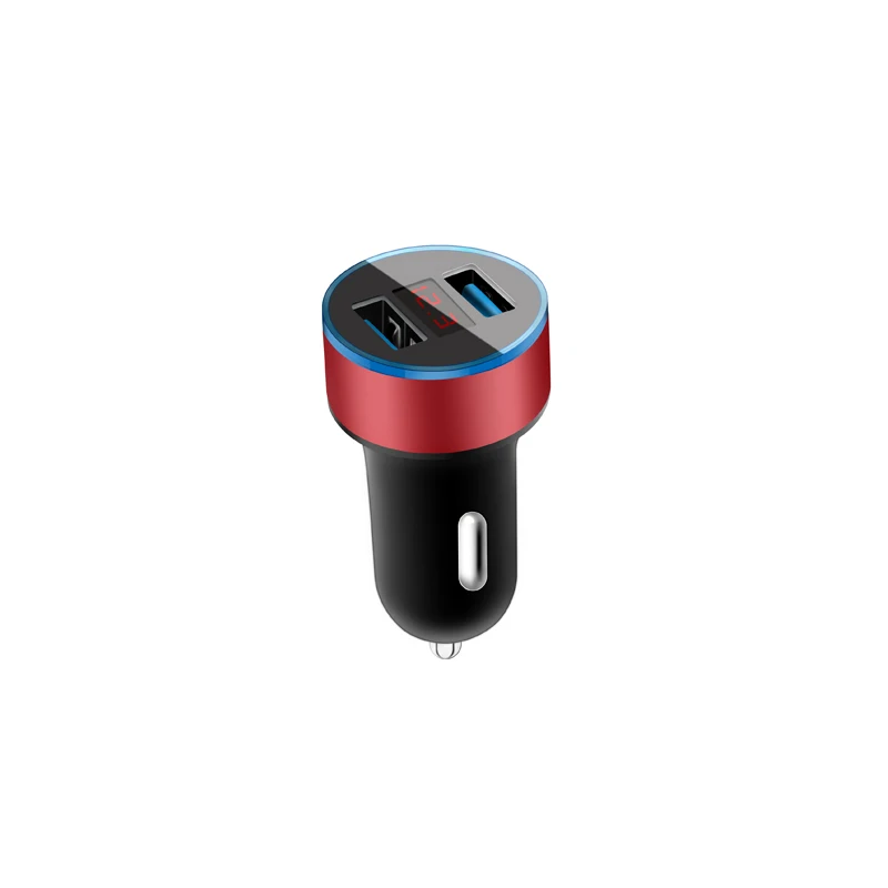 Двойной USB 3.1A автомобильное зарядное устройство 2 порта ЖК-дисплей Зажигалка на электропитании автомобильное зарядное устройство для iphone samsung xiaomi huawei и т. Д - Название цвета: Red