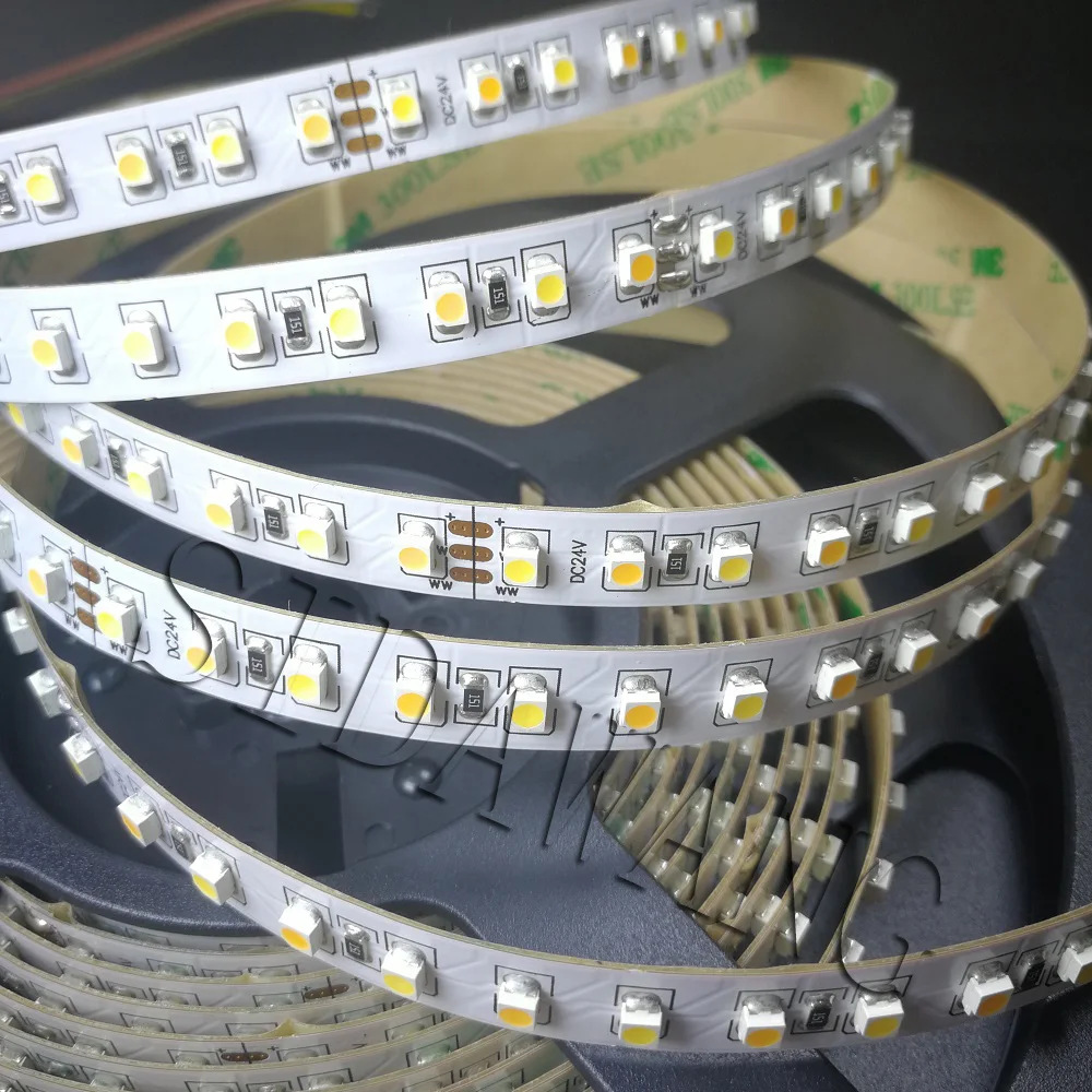 Двухцветная светодиодная ленсветильник CRI&gt95 + Ra SMD3528 CCT с регулируемой цветовой