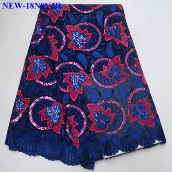 

Nigerian Lace Fabrics in Royal blue Swiss Lace Material Soft african swiss lace fabric 5 yards with sequins 100% cotton T0R4