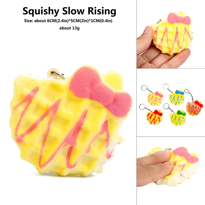 

Kawaii Sprinkle Waffle Biscuit soft Squish Slow Rise Colorful Cute Cookie Squeeze Sweet Cake Bread Kid Gift hot Toy Phone Strap
