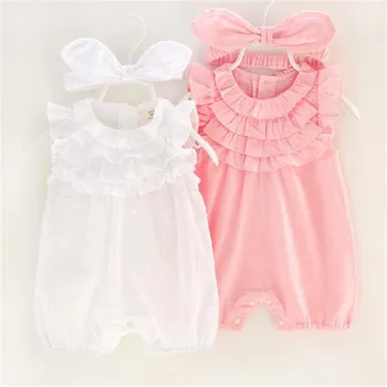 

newborn girl dress Bebes with romper 1 year birthday headband pink party tutu toddler kids clothes Roupas outfit designer suit