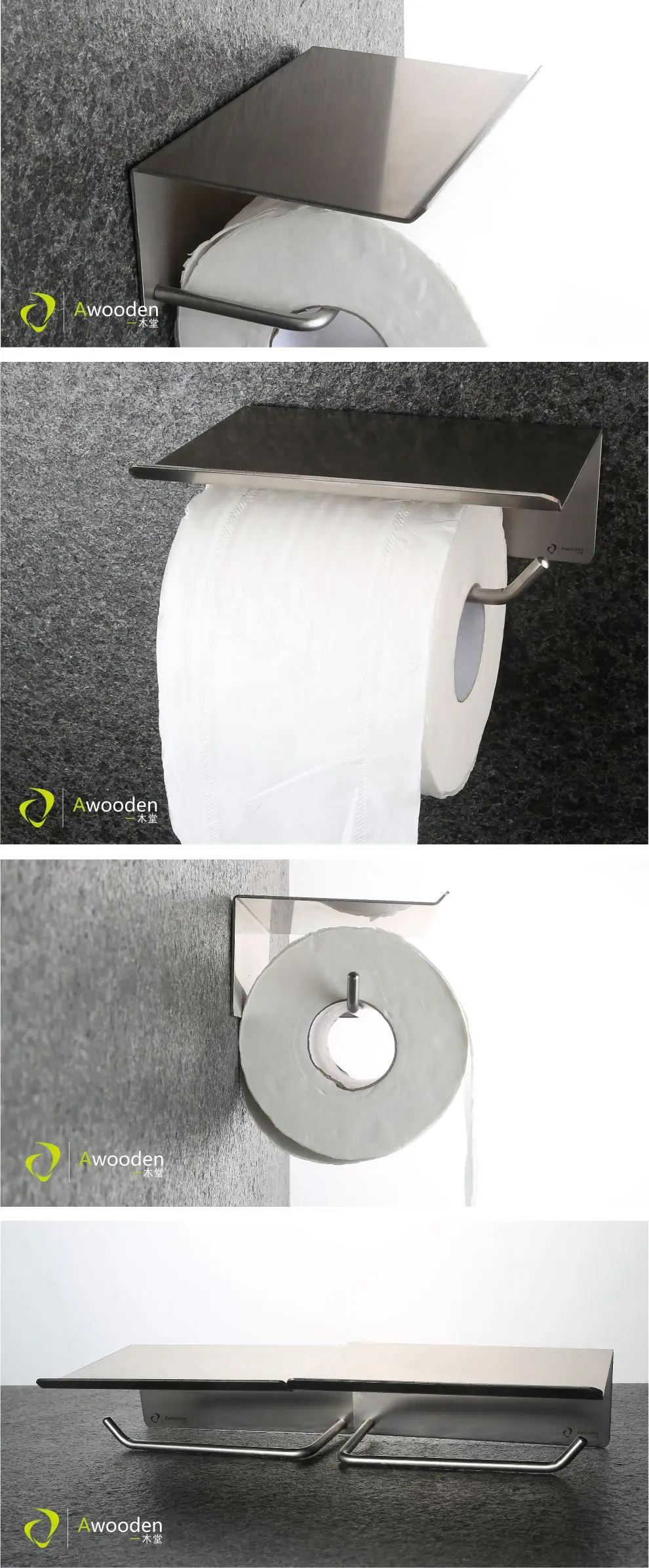 Awooden держатель для туалетной бумаги с салфеткой коробка-полка WC Туалетная рулонная бумага полотенце металлические аксессуары для ванной