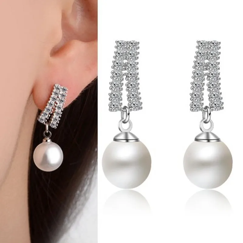 

2019 best selling new earrings fashion Korean ABS pearl women's earrings copper earrings manufacturers jewelry wholesale