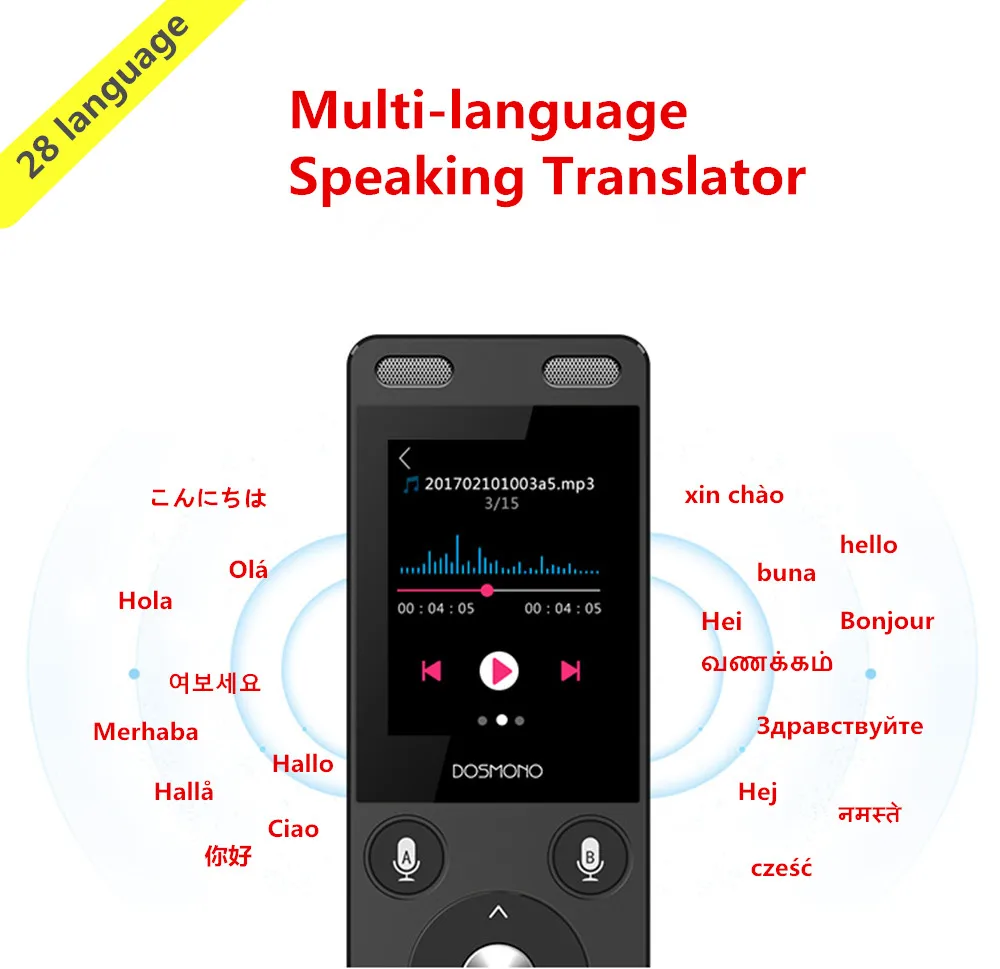 Multi language Speaking Translator AI Two Way Instant Digital Voice