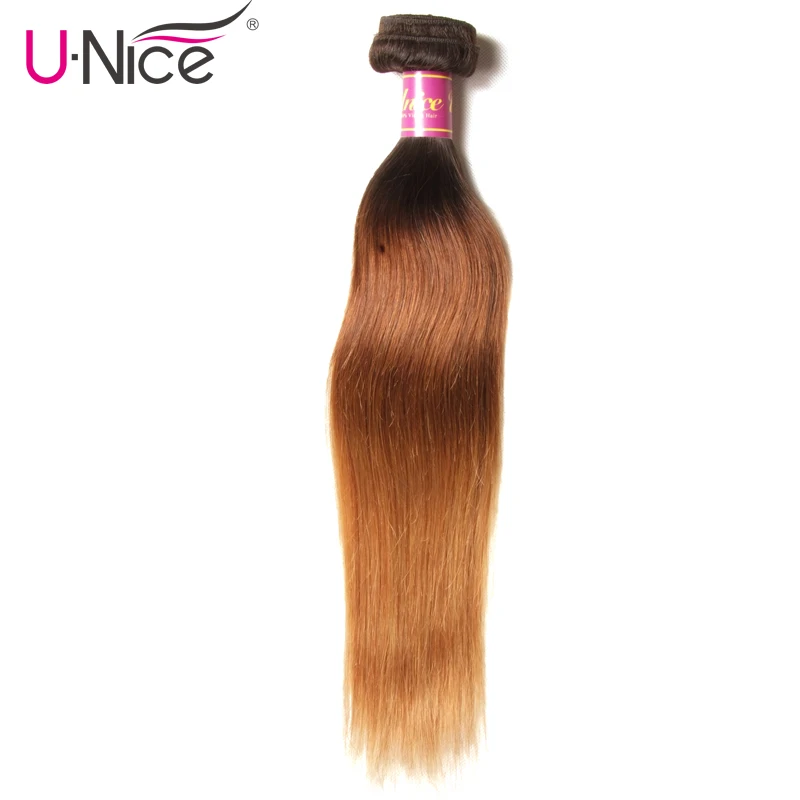 

UNice Hair Company Ombre Brazilian Hair Straight Weave T1B/4/27 Remy Hair Bundles 100% Human Hair 1 Piece Can Mix Any Length