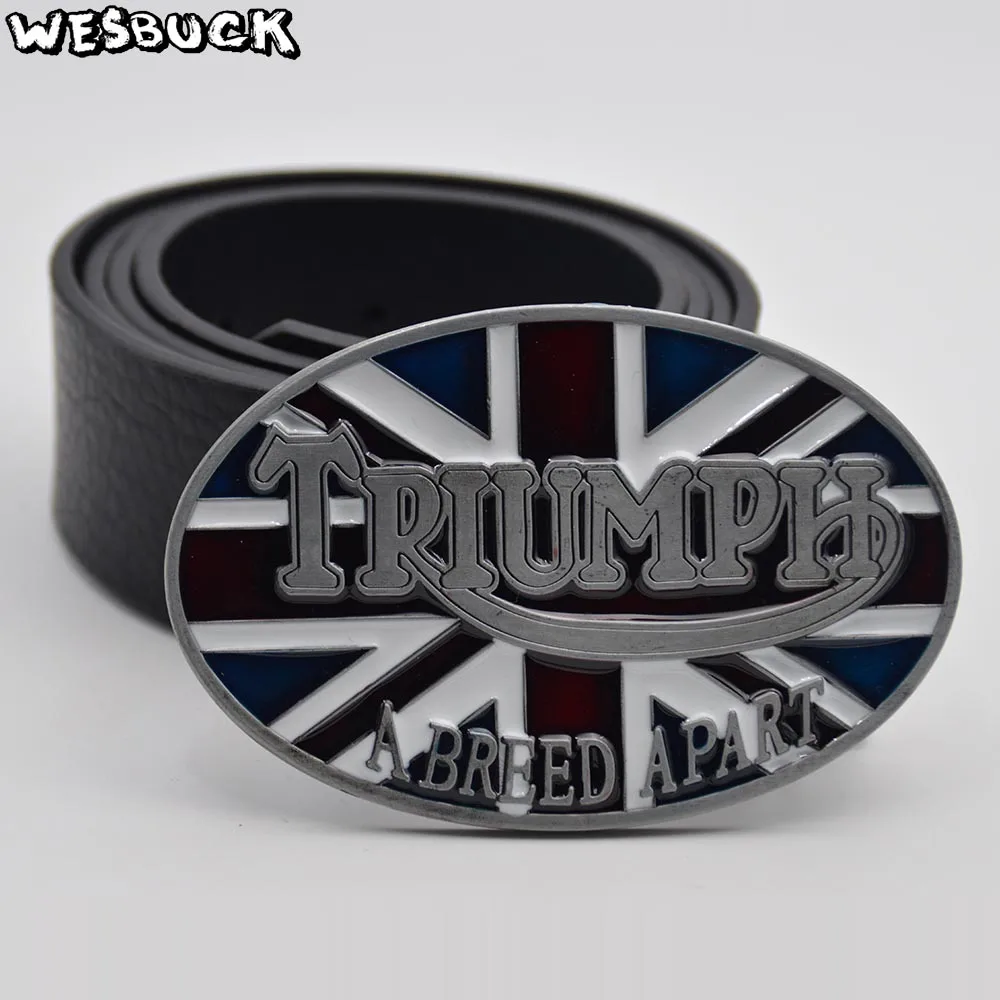 British flag TRIUMPH belt buckle Oval Metal For Classic Men Women Jeans