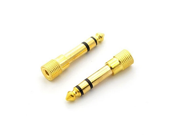 100pcs 6 5mm 1 4 Male plug to 3 5mm 1 8 Female Jack Stereo Headphone Audio Adapter Electrogilding Copper for Electronic Organ
