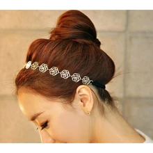 Милые металлические милые леди полые розы, Цветы резинка для волос повязка на голову Новинка