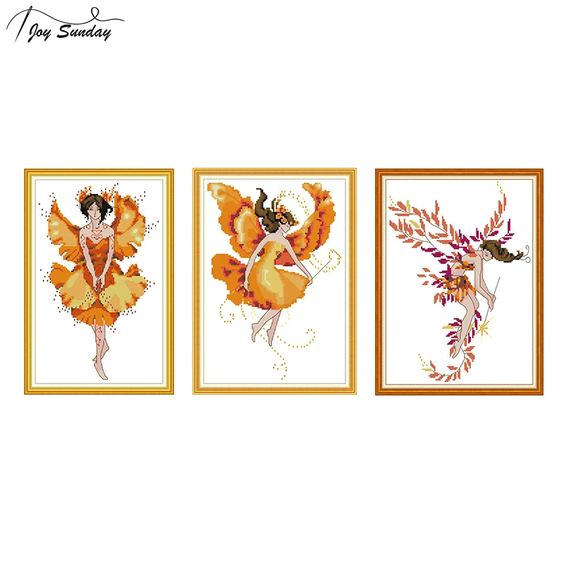 

Joy Sunday Chinese Cross Stitch Kits Fairy Patterns Aida Fabric 14ct Printed Canvas DMC DIY Embroidery Kit Needlework Home Decor