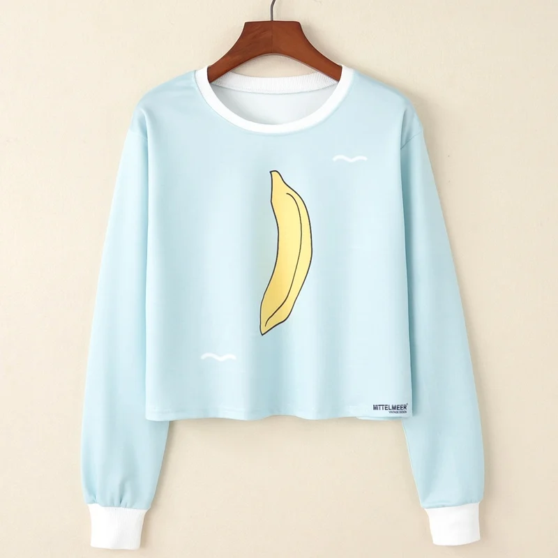 

KaiTingu Women Casual Pullover Harajuku Fashion Crop Tops Long Sleeve Ladies Print Short Cropped Sweatshirt For Autumn