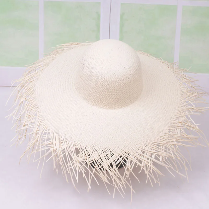 Новинка, женская пляжная шляпа, летняя шляпа от солнца с широкими полями, соломенная шляпа с бахромой, Кентукки Дерби, головной убор, широкополая шляпа с большими полями, женская кепка