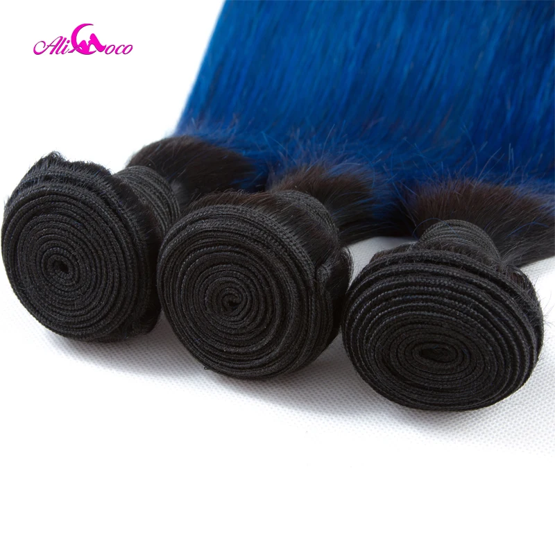 Ali Coco Brazilian Straight Hair Bundles 3/4 Bundles Deal 1B/Blue Color 100% Human Hair Bundles 10-28 Inch Remy Hair Extensions Ali Coco Brazilian Straight Hair Bundles 3/4 Bundles Deal 1B/Blue Color 100% Human Hair Bundles 10-28 Inch Remy Hair Extensions