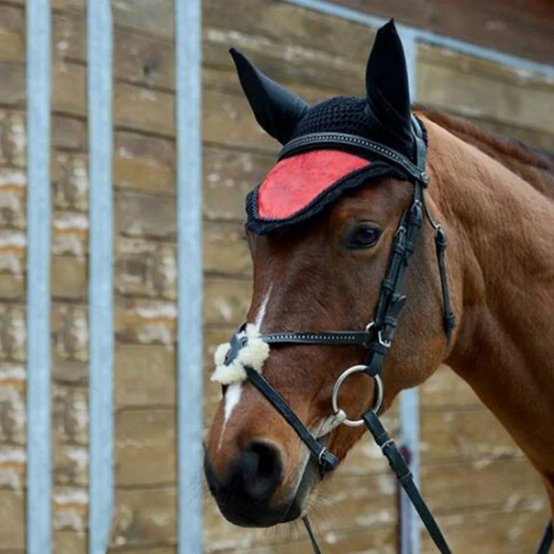 Horse riding breathable mesh horse earmuffs luminous equestrian competition horse equipment flying mask cap ear horse protection Horse riding breathable mesh horse earmuffs luminous equestrian competition horse equipment flying mask cap ear horse protection