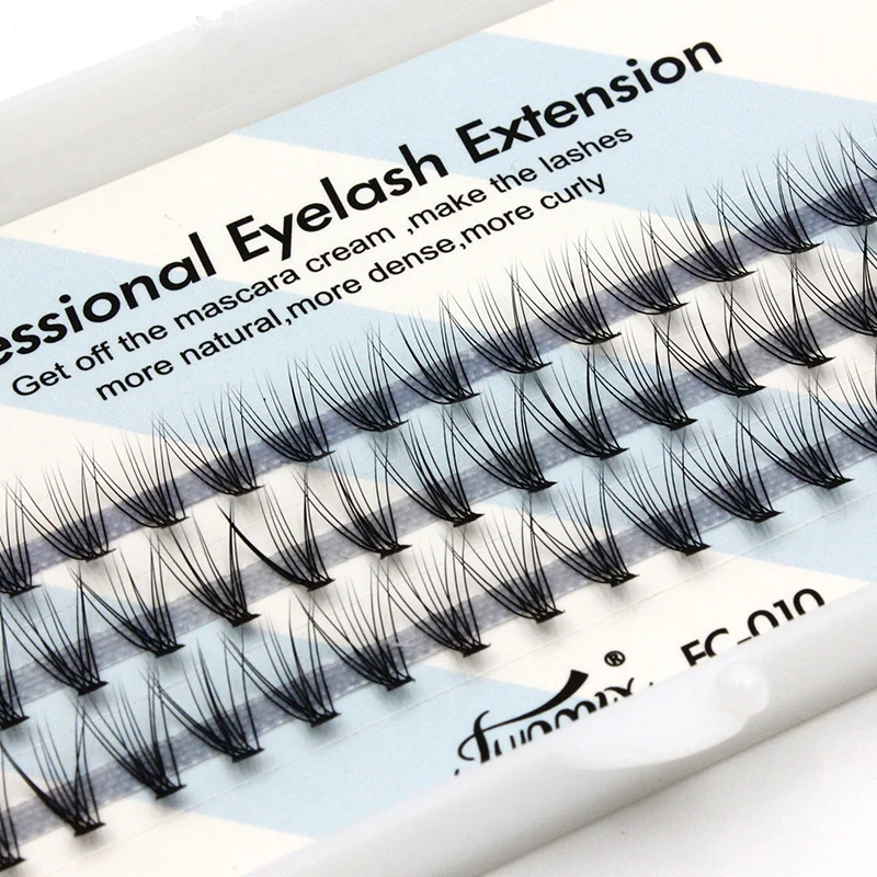 

10boxes Eyelash Set 60 PCS Individual 6/8/10/12mm Thick C Curl Fake False EyeLash Extensions Knot