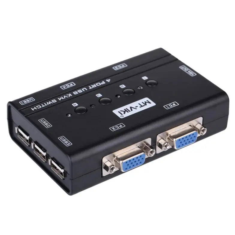 4 порта USB KVM переключатель ручной пластиковый 1920x1440 MT-460KL широкий экран, с кабелями