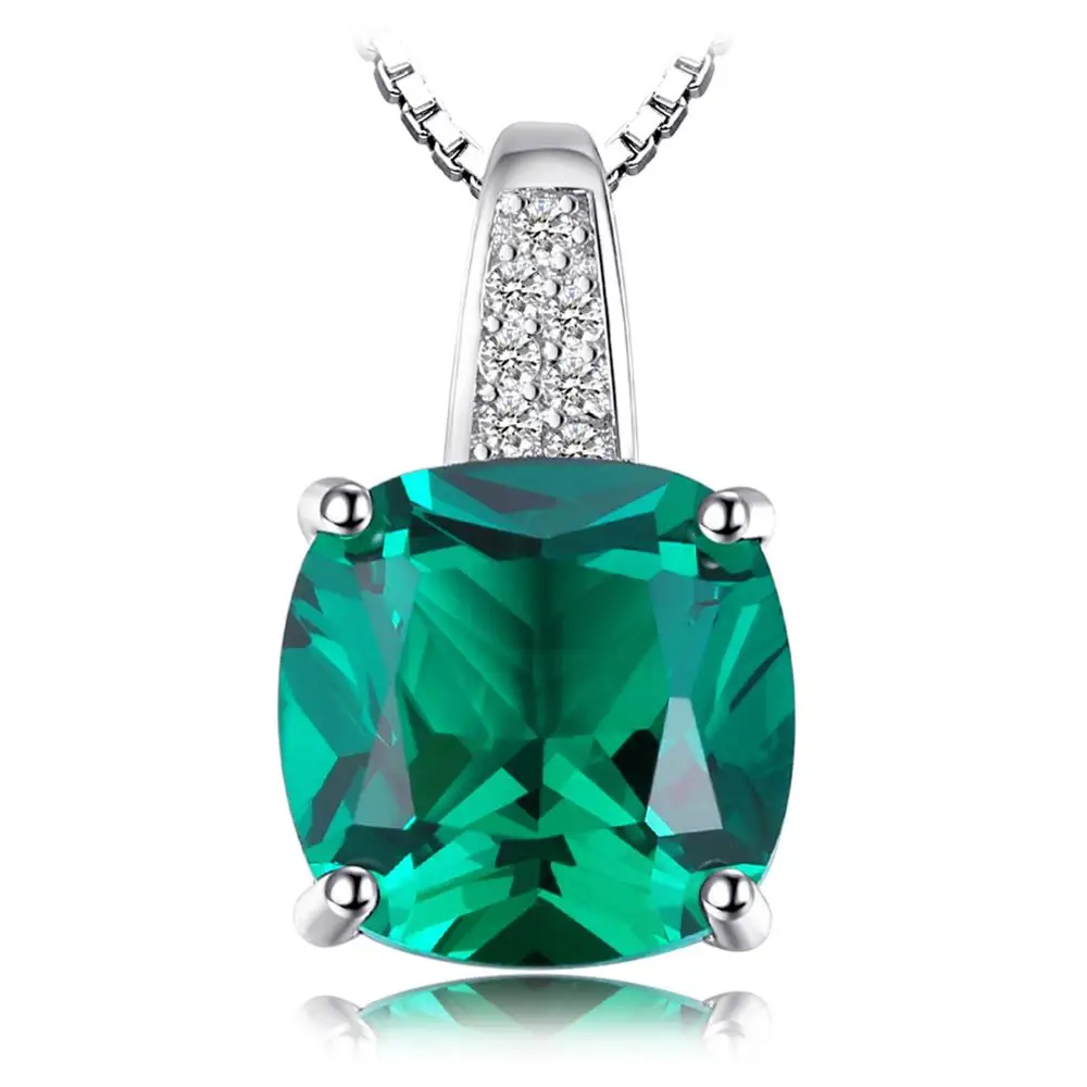 Heart Cut Created Emerald 925 Sterling Silver Stud Earrings Gifts for Her