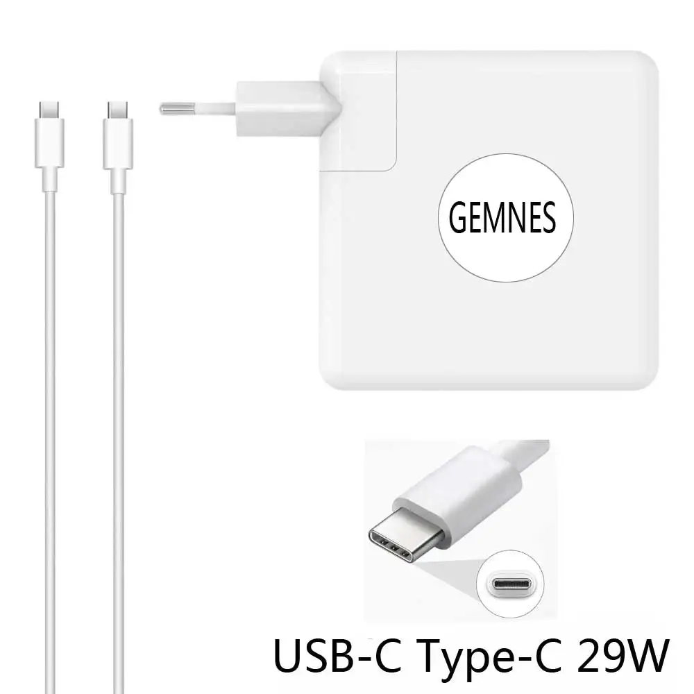 

New USB C 29W Power Adapter PD Fast Charger With Type-C Charge Cable for Macbook Pro 12 Inch A1534 1540 1646 For Huawei