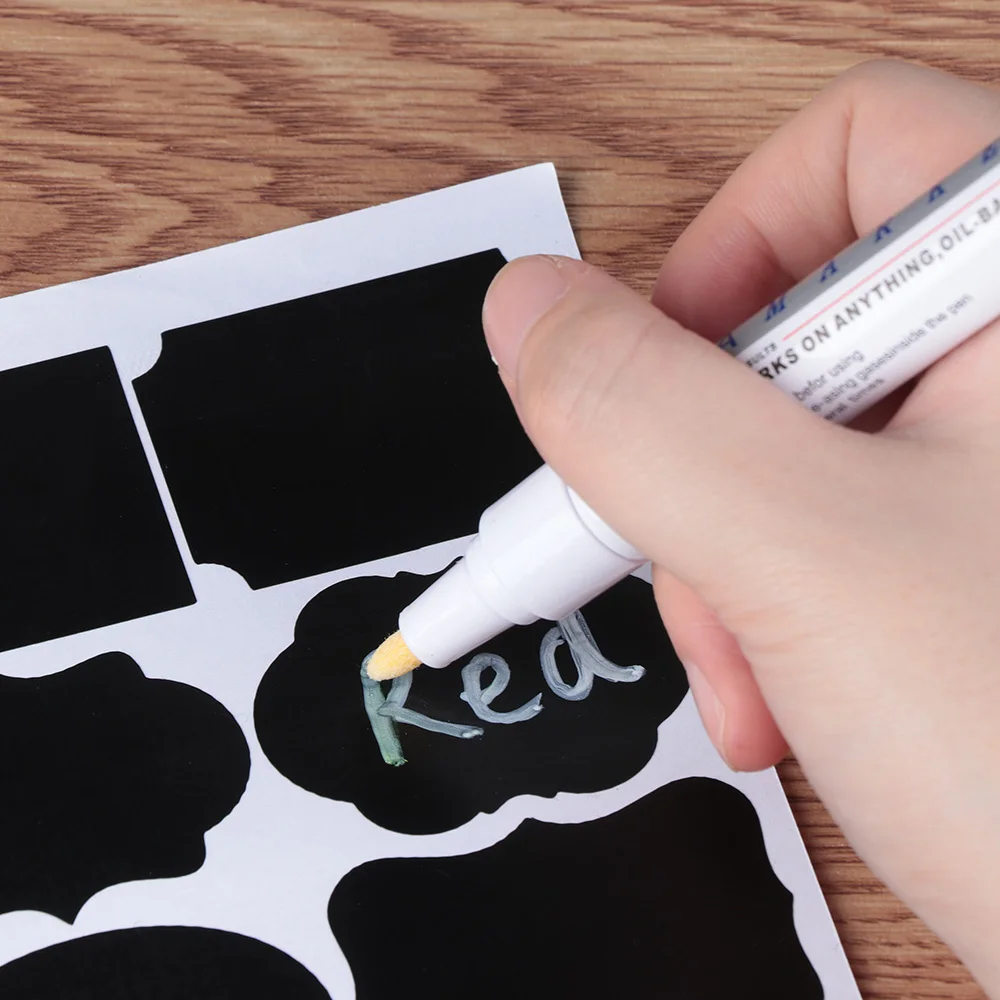 

48Pcs/Set Kitchen Spice Label Stickers Waterproof Chalkboard Home Jam Jar Bottle Tags Blackboard Labels Stickers With Marker Pen