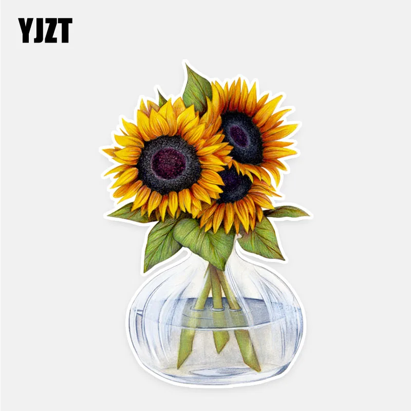 

YJZT 9.1*14.1CM Sunflower Decor Colored Car Stickers Bumper Car Window 11A0730