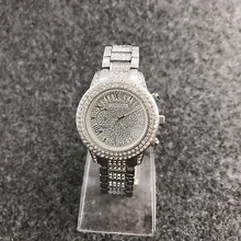 Venda quente Genebra relógio relógio de Senhoras Presentes Para Menina Cheia de Strass relógio de pulso de Aço Inoxidável relógios de Quartzo Relogio feminino