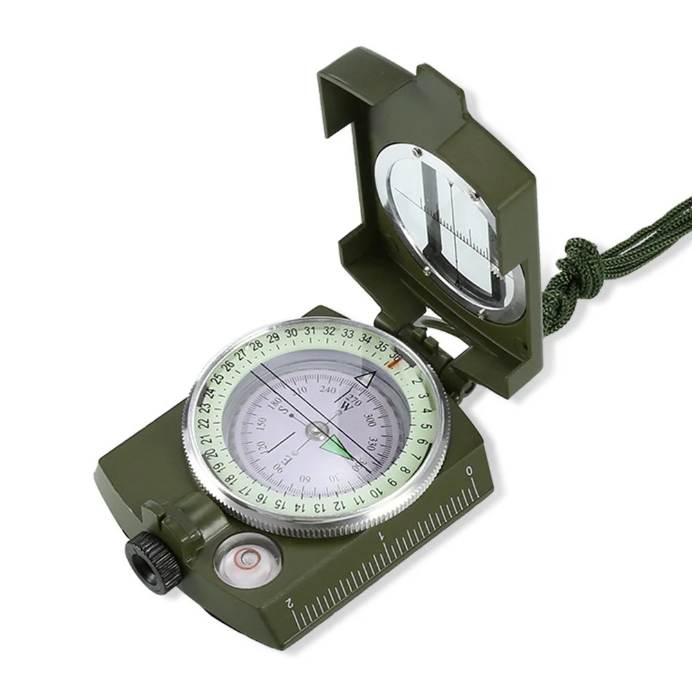 Army Green Военный Lensatic точный компас со складной металлической крышкой сумка для переноски - Цвет: Army Green