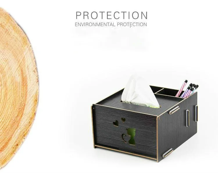 Офисная настольная креативная Экологичная деревянная многофункциональная перекачивающая бумага коробка держатель ручки