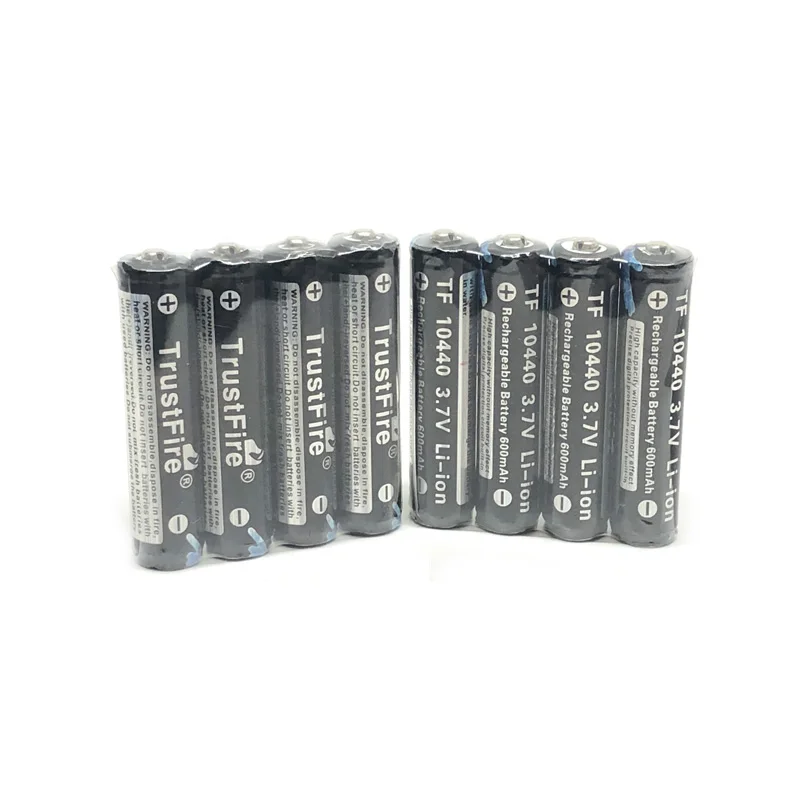 18pcs/lot TrustFire Batteries TF 10440 3.7V 600mAh Protected Lithium Rechargeable Battery 10440 AAA Batteries Cell with PCB