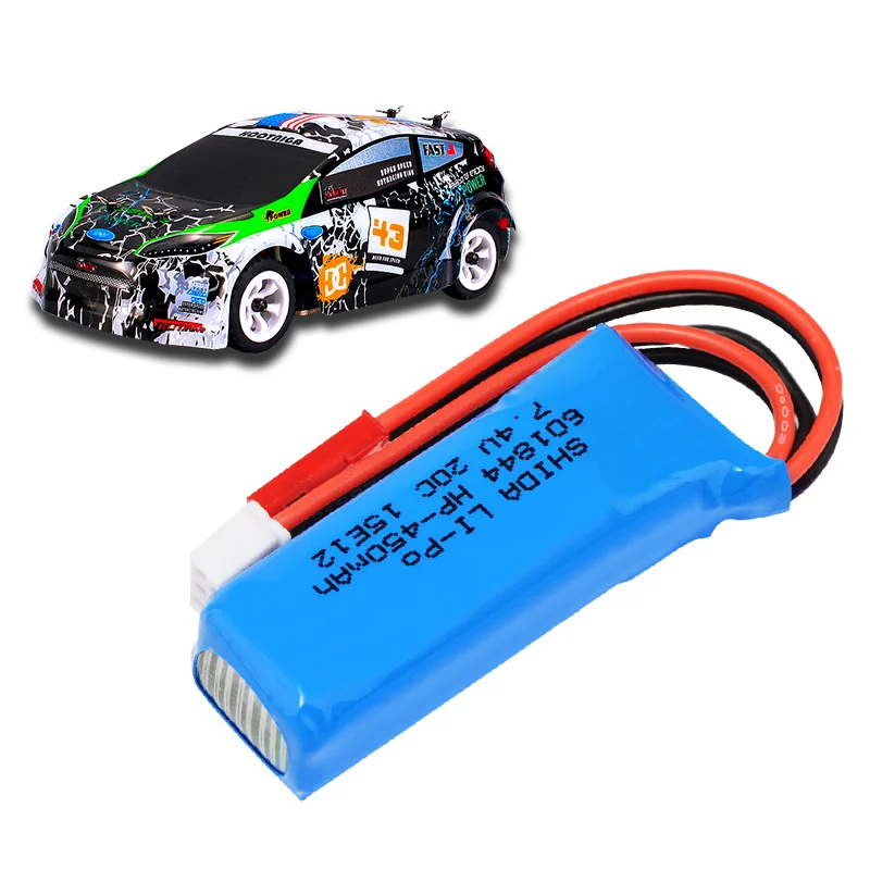 

1 pcs 7.4V 450mAh 20C Lipo Battery 2S for WLtoys K969 K989 K999 P929 P939 RC Car high