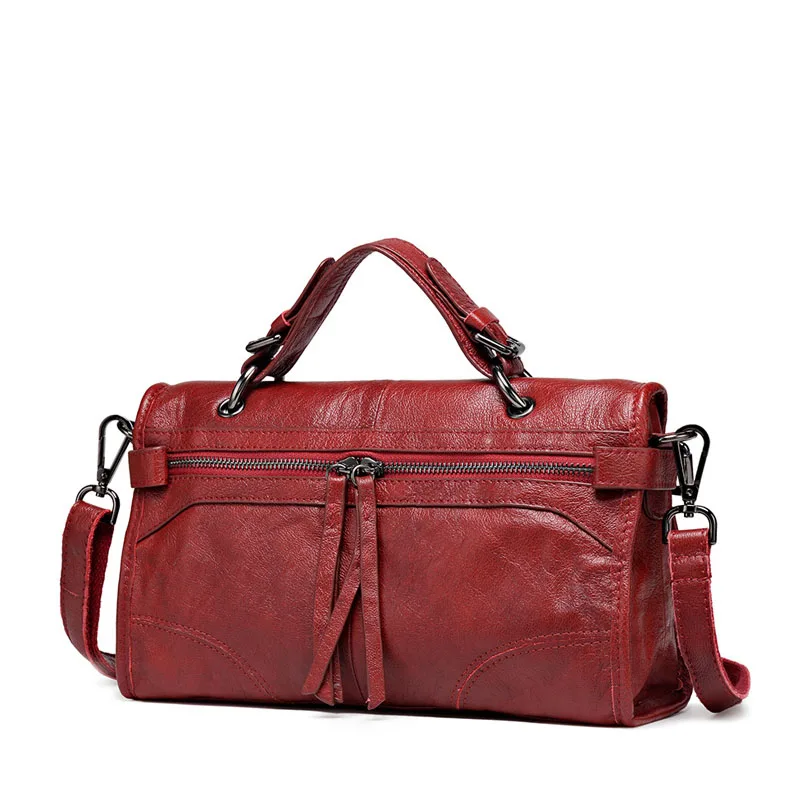 Ограниченная серия, настоящая молния, женская сумка из натуральной кожи, зимняя, новейший дизайн, сумка через плечо, известный бренд, женская сумка через плечо - Цвет: Red