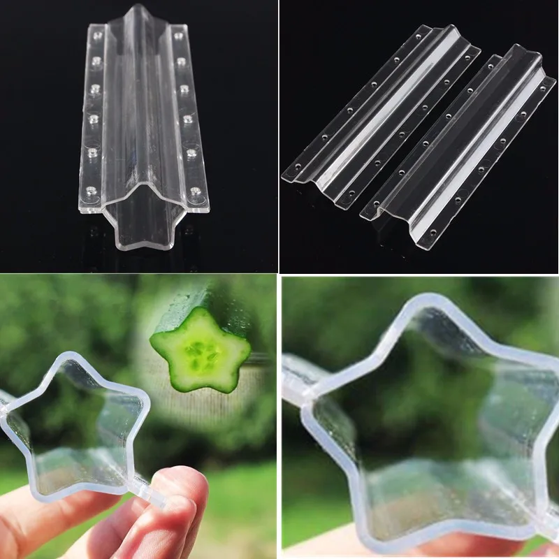 

5PCS Plastic Star Heart Shaped Cucumber Sapodilla Apple Shaping Mold Growth Forming Mould Tool for Garden Fruit Vegetable