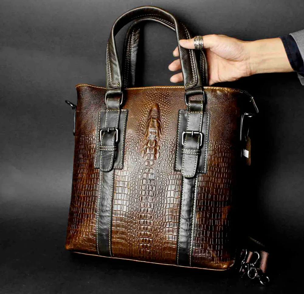Мужская сумка через плечо из натуральной кожи аллигатора, деловая сумка BB2