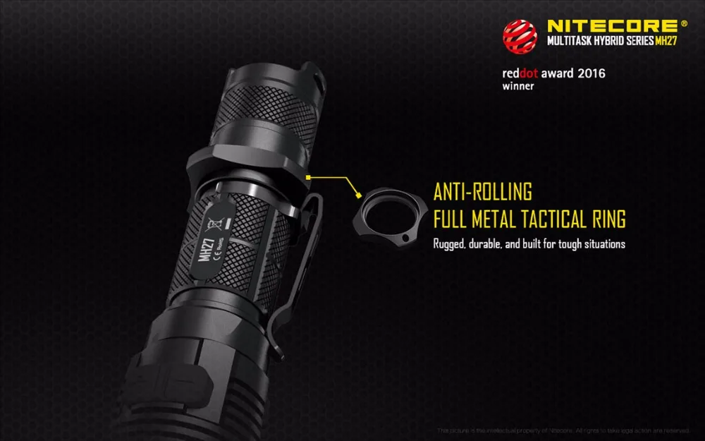 Metros de Alumínio à Prova Nitecore Recarregável Lanterna Lumen Feixe Distância 462 Dmultiágua Luz Tocha Multitarefa Mh27 Max.1000 13 High Quality Luzes e Iluminação
