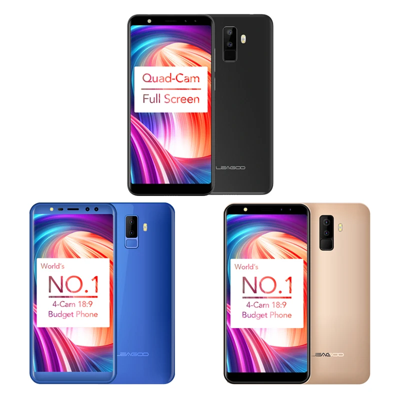 LEAGOO M9 5 &quot18:9 полный Экран мобильный телефон Android 7 0 MT6580A 4 ядра 2 GB + 16 четыре камеры
